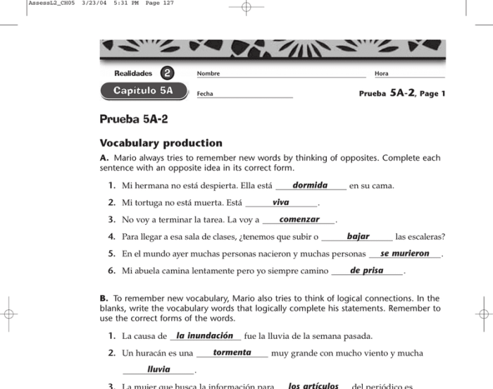 Realidades 2 capitulo 5b 2 answers