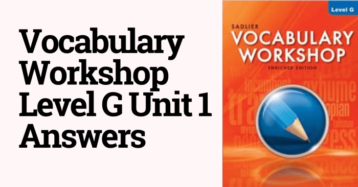 Vocabulary workshop unit 1 answers level f