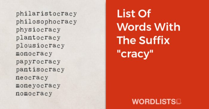 Words that end with cracy