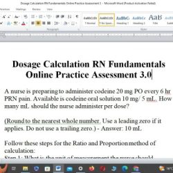 Dosage calculation rn fundamentals proctored assessment 3.1